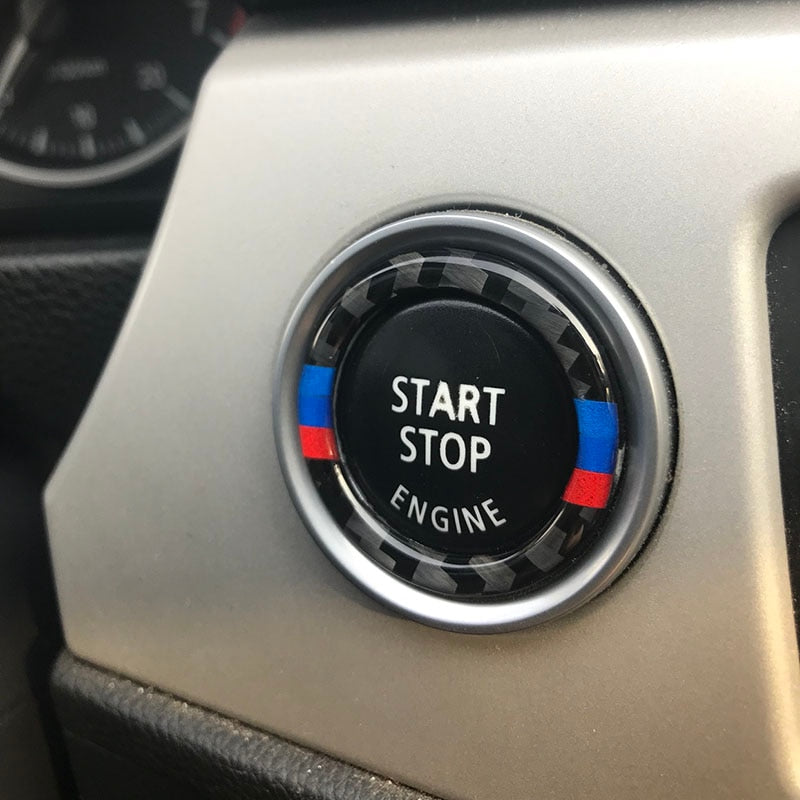 Carbon Start Up Engine Button Decal For BMW 3 Series E90 E92 E93 320i Z4 E89 2009-2012