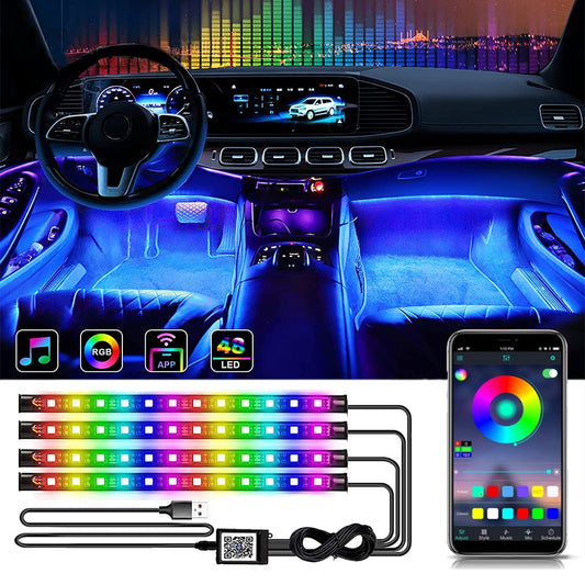 LED Car Interior Ambient Foot Light App Controlled