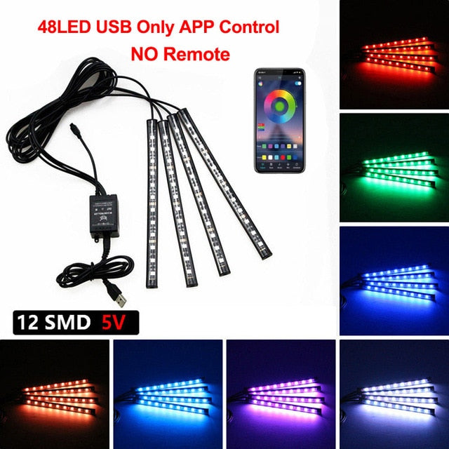 LED Car Interior Ambient Foot Light App Controlled